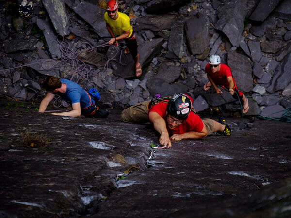 Trad Climbing in Action.