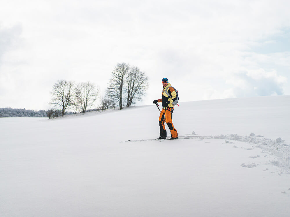 Bergfreund Jörn auf Skitour auf der Schwäbischen Alb