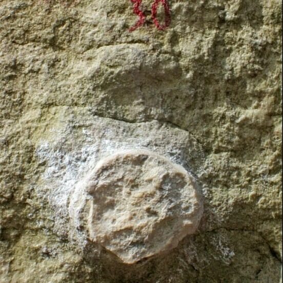 Startgriff eines Boulders in Fontainebleau.
